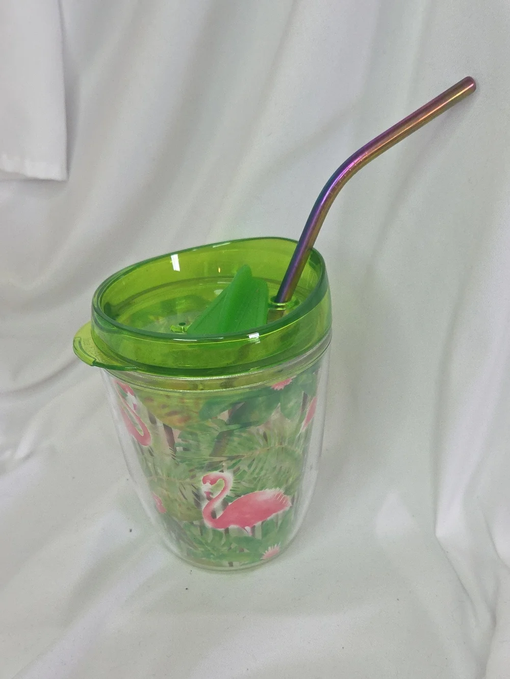 Disney World Animal Kingdom 2020 Flamingo Tropical DoubleWall Plastic Tumbler